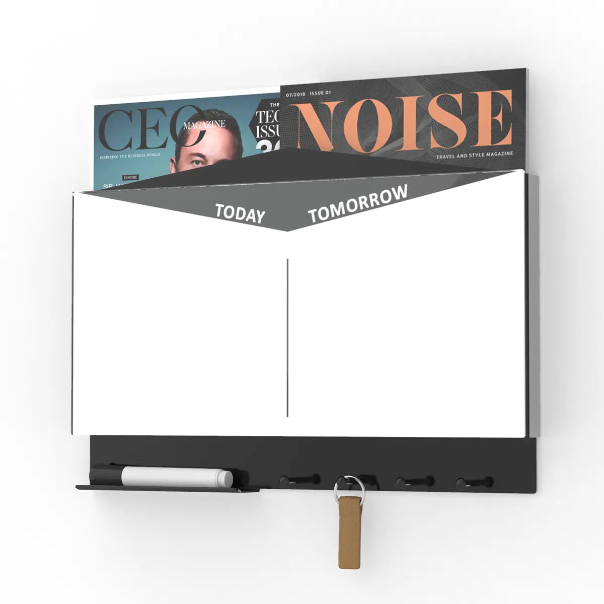 Glass Whiteboard With Organizer